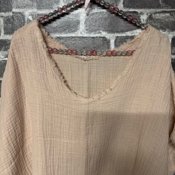 It is well Organic Short Sleeve Gauze Top peach shirt - Picture 2 of 9
